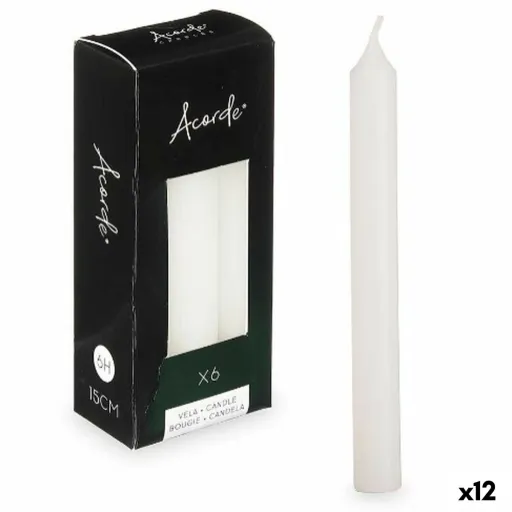 Conjunto de Velas Branco 2 x 2 x 15 cm (12 Unidades)