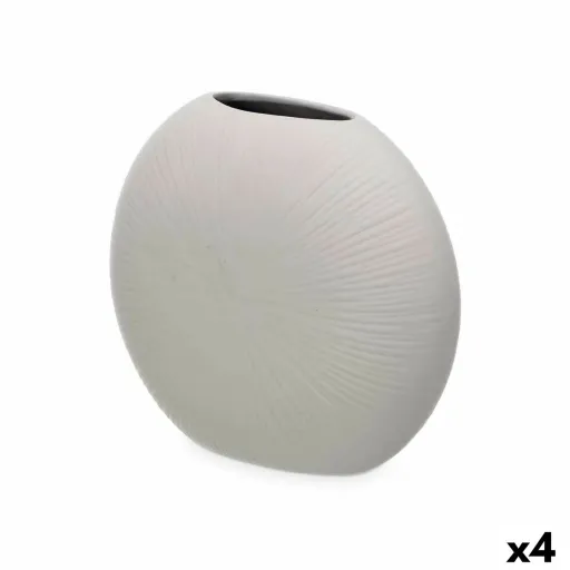 Vaso Cinzento Cerâmica 29 x 26 x 11 cm (4 Unidades) Circular