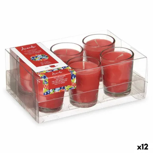 Conjunto de Velas Perfumadas 16 x 6,5 x 11 cm (12 Unidades) Copo Frutos Vermelhos