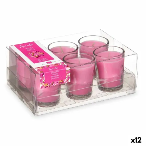 Conjunto de Velas Perfumadas 16 x 6,5 x 11 cm (12 Unidades) Copo Orquídea