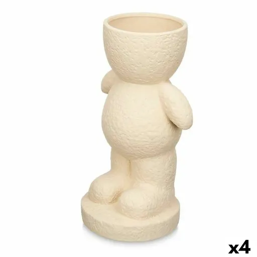 Figura Decorativa Bege 19 x 31 x 15 cm Vaso (4 Unidades)