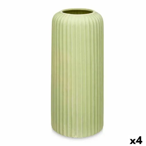 Vaso Verde Dolomite 16 x 40 x 16 cm (4 Unidades) Riscas