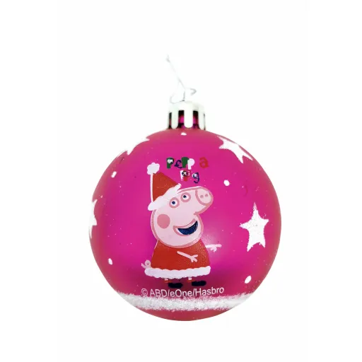 Bola de Natal Peppa Pig Cosy Corner Fúcsia 6 Unidades Plástico (Ø 8 cm)