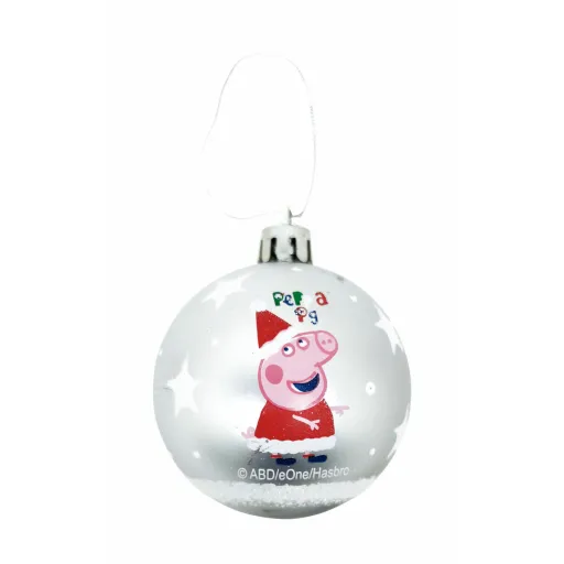 Bola de Natal Peppa Pig Cosy Corner Prateado 10 Unidades Plástico (Ø 6 cm)