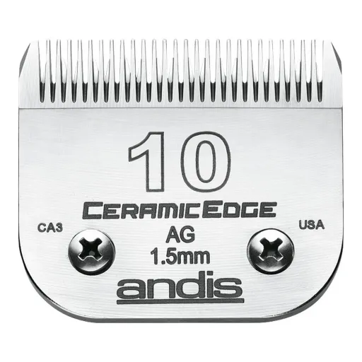 Lâminas de Barbear Andis 10 Cerâmica Cão Aço Aço com Carbono (1,5 mm)