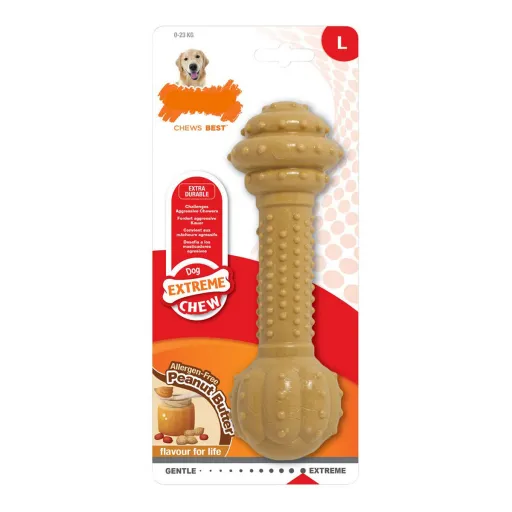 Mordedor para Cão Nylabone Extreme Chew Barbell Nylon Manteiga de Amendoim