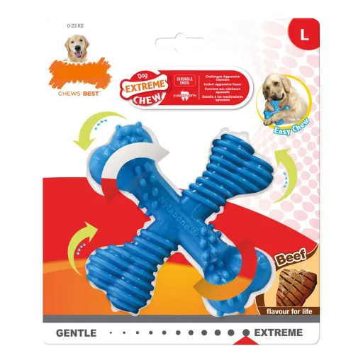 Mordedor para Cão Nylabone Dura Chew Cruz Tamanho L Nylon Vitela