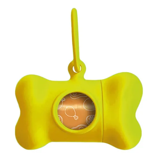 Dispensador de Sacos para Cães United Pets Bon Ton Neon Cão Amarelo (8 x 4,2 x 5 cm)