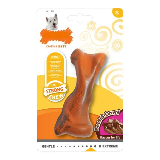 Mordedor para Cão Nylabone Strong Chew Molho Carne Borracha Tamanho S