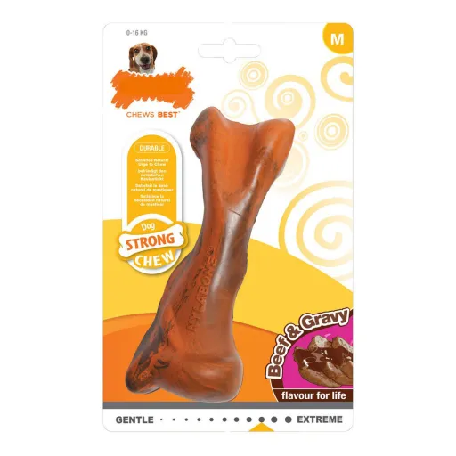 Mordedor para Cão Nylabone Strong Chew Molho Carne Borracha Tamanho M