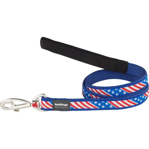 Trela para Cães Red Dingo STYLE US FLAG 15mm x 120 cm