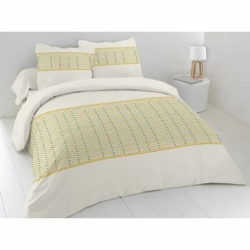 Conjunto de Capa de Edredom HOME LINGE PASSION Bege 220 x 240 cm 3 Peças