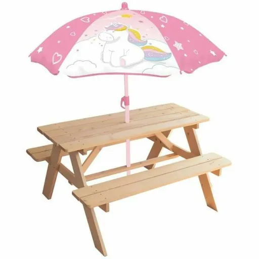 Mesa de Piquenique Fun House    53 x 95 x 75 cm Parasol Unicórnio