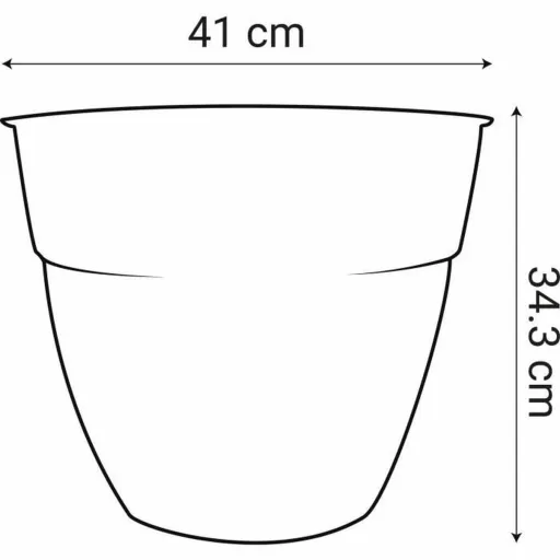 Vaso EDA Ø 41 cm Cinzento Escuro Plástico Redondo Moderno