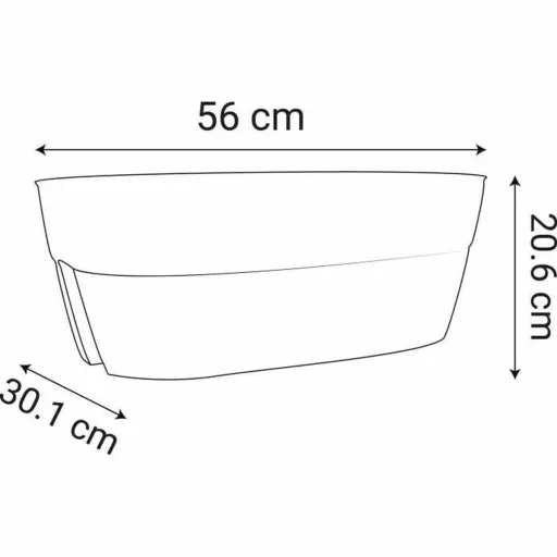 Vaso EDA Cinzento Cinzento Escuro Plástico Oval Moderno