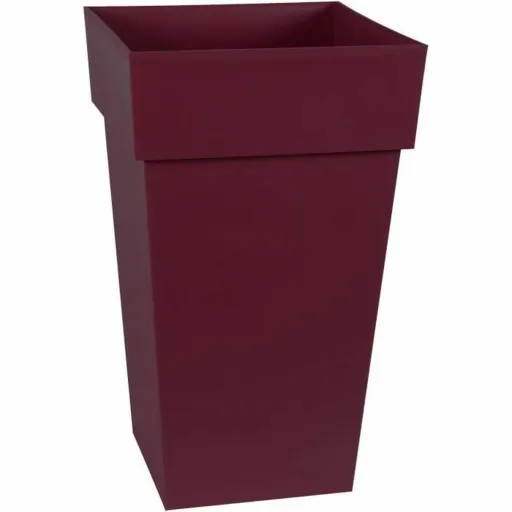 Vaso Ecolux 39 x 39 x 65 cm Vermelho Escuro Plástico Quadrado Moderno