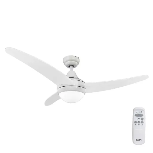 Ventilador de Teto com Luz EDM 33803 Egeo Branco 60 W