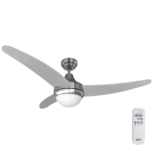 Ventilador de Teto com Luz EDM 33804 Egeo Prateado 60 W