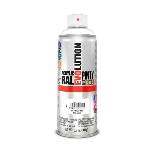 Tinta em Spray Pintyplus Evolution RAL 9010 400 ml Acetinado Pure White