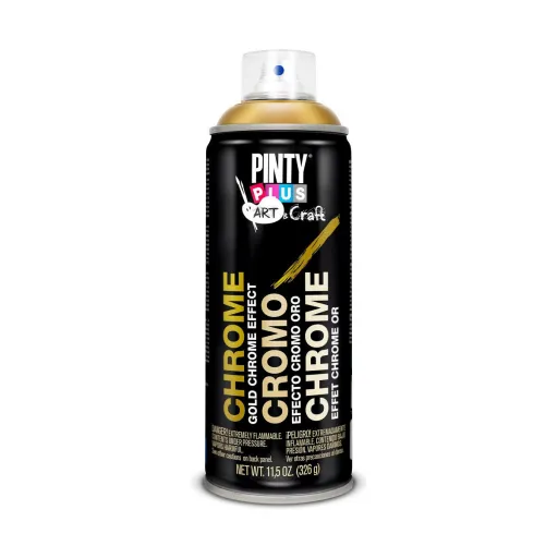 Tinta em Spray Pintyplus Art & Craft C151 Cromo 400 ml Dourado