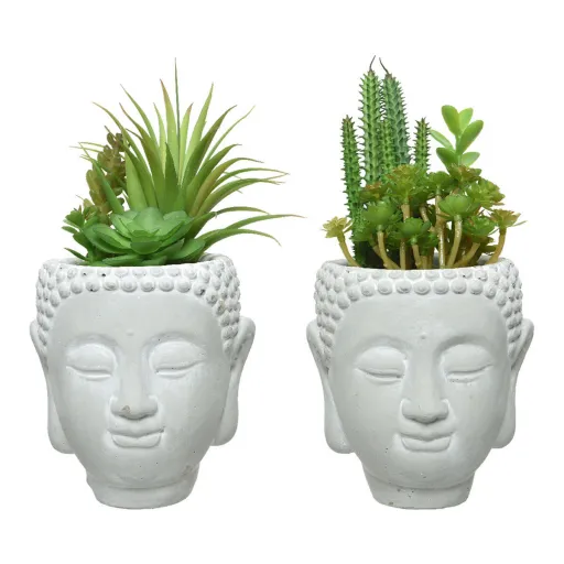 Planta Decorativa PVC Cerâmica Suculenta