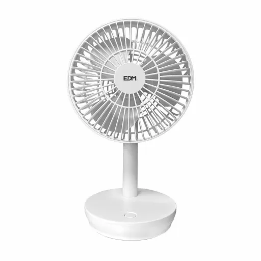 Ventilador de Mesa EDM 33501 Branco 5 W 4 W 16,5 x 18,5 cm 17 x 13 x 26 cm Recarregável USB