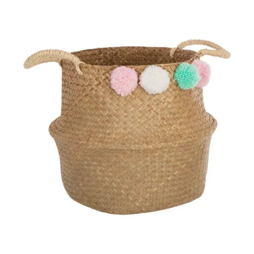 Cesta Multiusos Atmosphera Infantil Vime Pompons (34 x 28 x 34 cm)