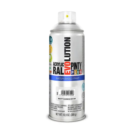 Verniz em Spray Pintyplus Evolution M199 Mate Base de Água 400 ml Incolor