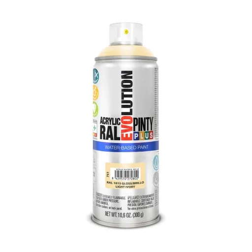 Tinta em Spray Pintyplus Evolution RAL 1015 400 ml Base de Água Light Ivory