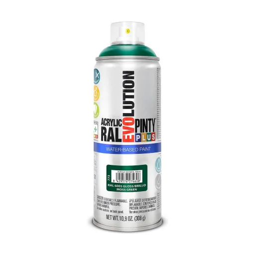 Tinta em Spray Pintyplus Evolution RAL 6005 Base de Água Moss Green 400 ml