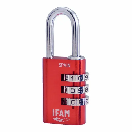 Cadeado com Combinação IFAM Combi30 Vermelho Alumínio Aço Cromado (3 cm)