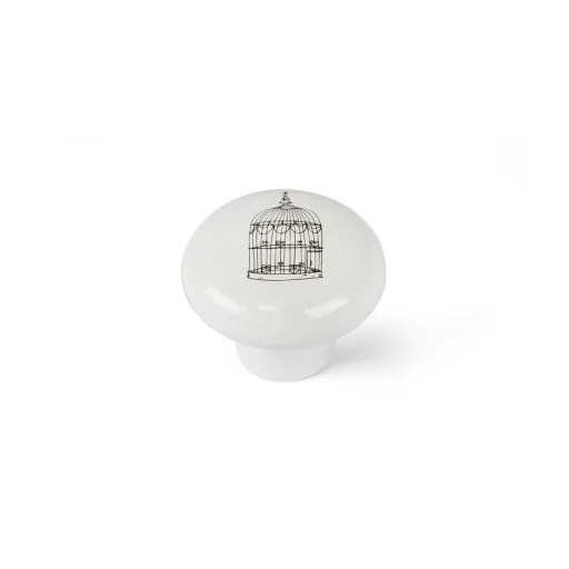 Manípulo Rei E815 Redondo Branco Porcelana Decorativo 4 Unidades (Ø 40 x 31 mm)