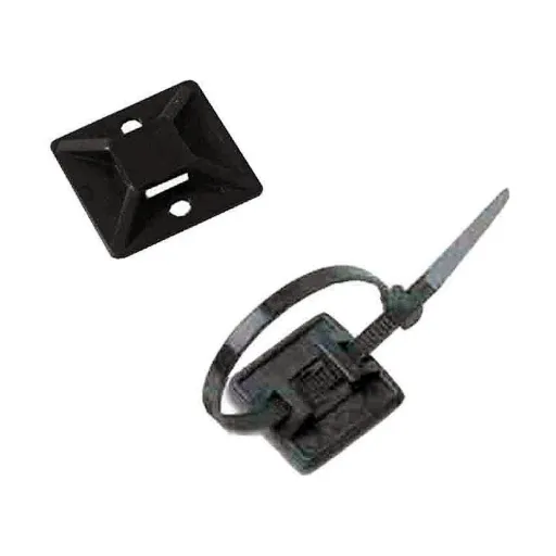 Base Autocolante para Abraçadeiras Lapafil Preto (100 Unidades)