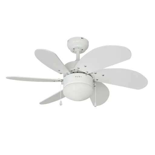 Ventilador de Teto com Luz EDM 33985 Aral Branco 50 W