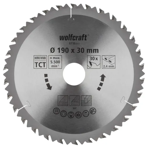 Disco de Corte Wolfcraft 6736000 Ø190 X 2,4 mm