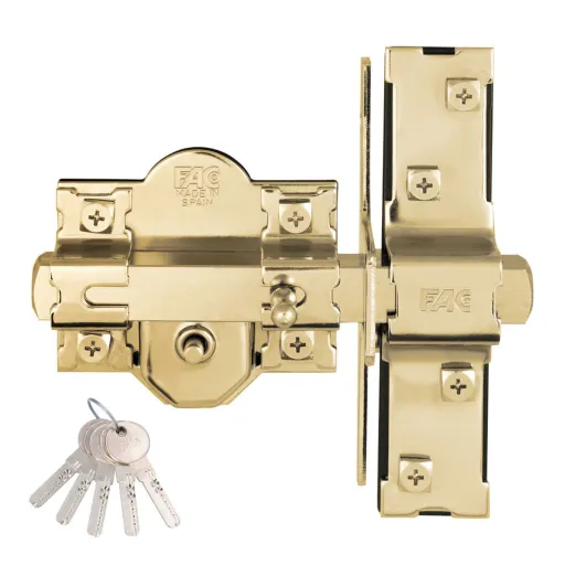 Ferrolho de Segurança Fac 946-rp/80 UVE Anti-Bumping Dourado Aço 50 mm