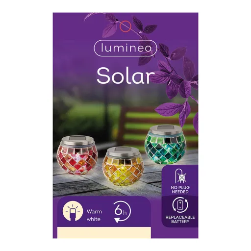 Lâmpada Solar Lumineo 894596 9 cm Mosaico