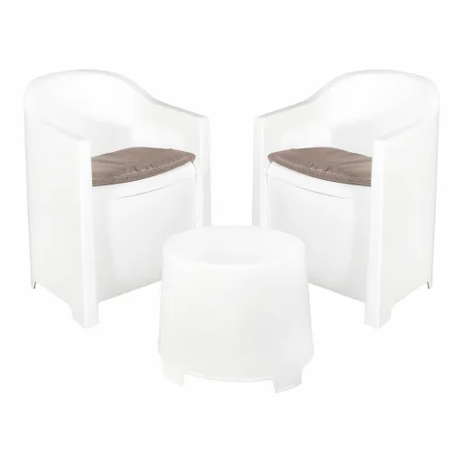 Conjunto de Mesa com 2 Poltronas IPAE Progarden Luna Sluc06bg Branco Jardim (3 Peças)