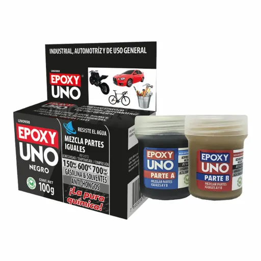 Adesivo Epoxídico de Dois Componentes Fusion Epoxy Black Label Unon98 Universal Preto 100 g