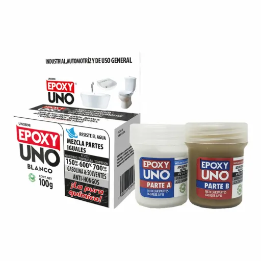 Adesivo Epoxídico de Dois Componentes Fusion Epoxy Black Label Unob98 Universal Branco 100 g