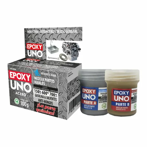 Adesivo Epoxídico de Dois Componentes Fusion Epoxy Black Label Unoa98 Universal Cinzento Escuro 100 g