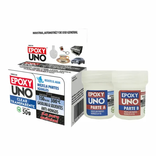 Adesivo Epoxídico de Dois Componentes Fusion Epoxy Black Label Unoc40 Universal Incolor 50 g