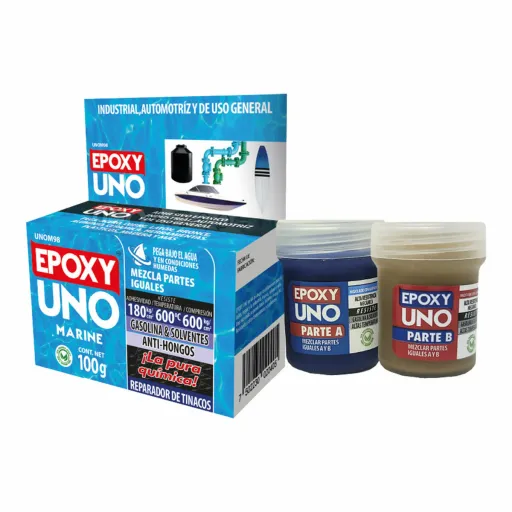 Adesivo Epoxídico de Dois Componentes Fusion Epoxy Black Label Unom98 Universal Azul Marinho 100 g