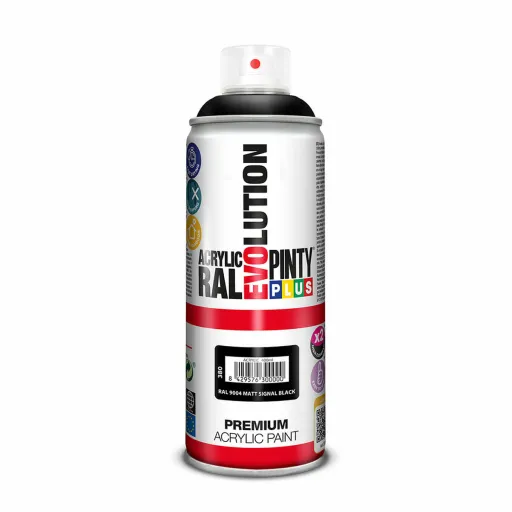 Tinta em Spray Pintyplus Evolution RAL 9004 Signal Black 400 ml Mate