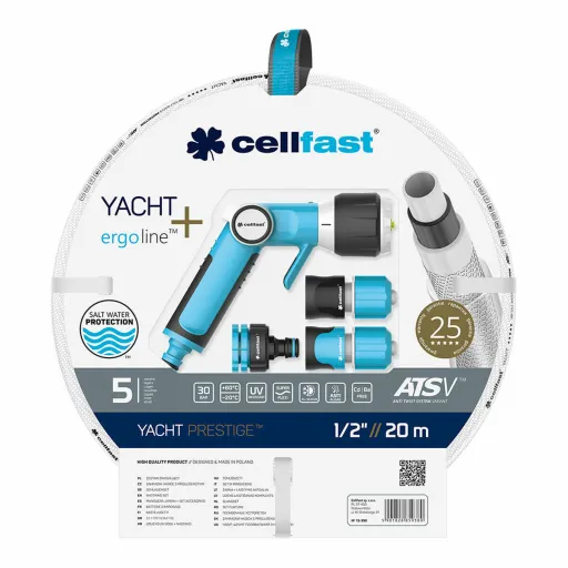 Conjunto de Mangueira com Acessórios Cellfast Yacht PVC 20 m Ø 12,5 mm Extensível