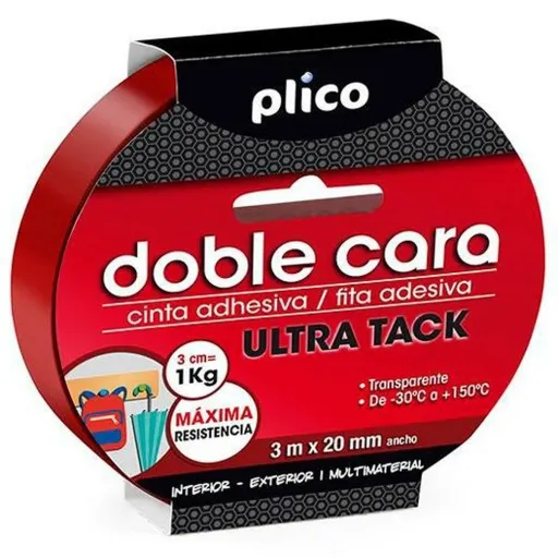 Fita de Dupla Face PLICO Ultra Tack Transparente