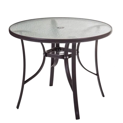 Mesa de Jantar Neila 90 x 90 x 72 cm Cristal Aço