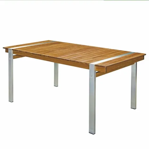 Mesa de Jantar Norah 220 x 100 x 74 cm Madeira Aço Inoxidável