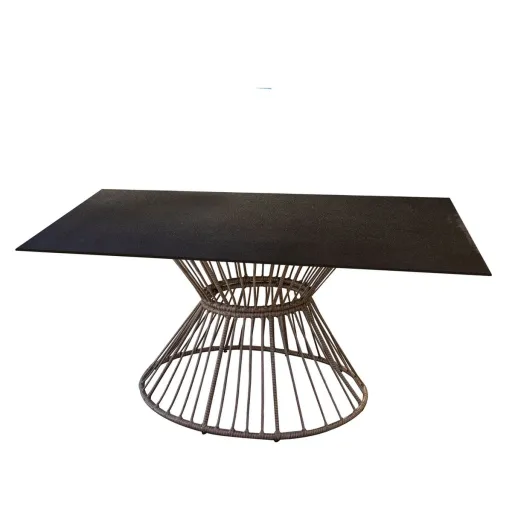 Mesa de Jantar Ariki 150 x 120 x 71,5 cm Rotim Sintético Aço