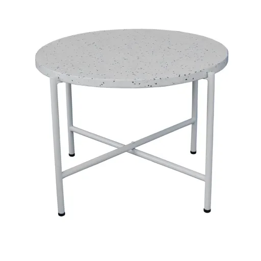 Mesa de Apoio Terrazzo Branco 60 x 60 x 45 cm